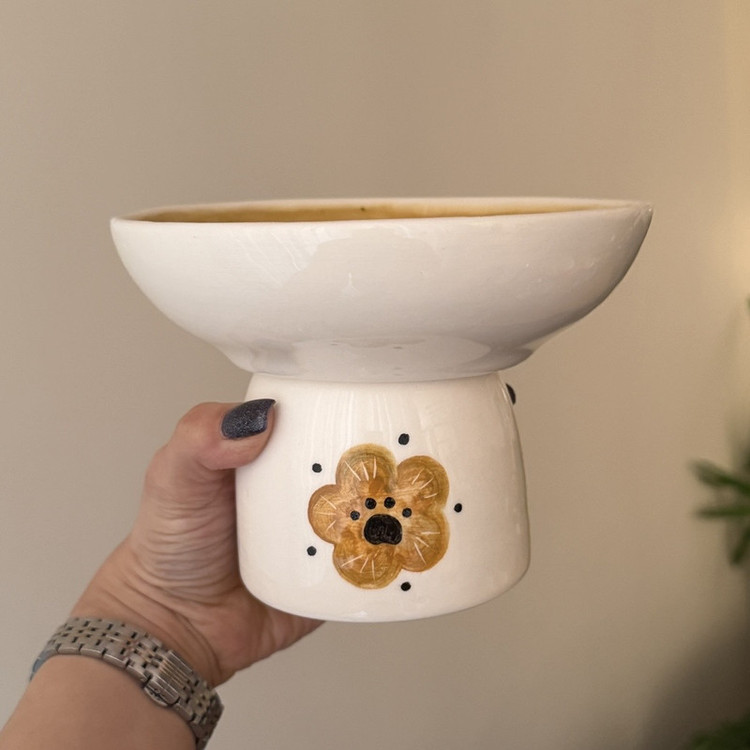 ظرف غذا مدل پایه دار طرح گل پنجه